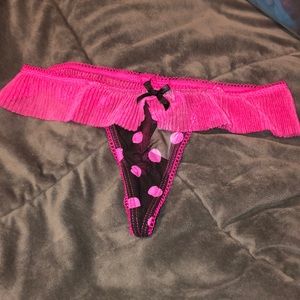 Pink polka dot thong